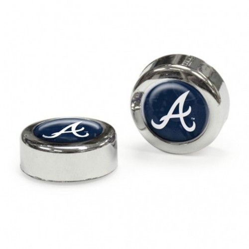 New 1 Chrome License Plate Frame and 4 Color Screw Caps MLB Atlanta Braves - Picture 5 of 5