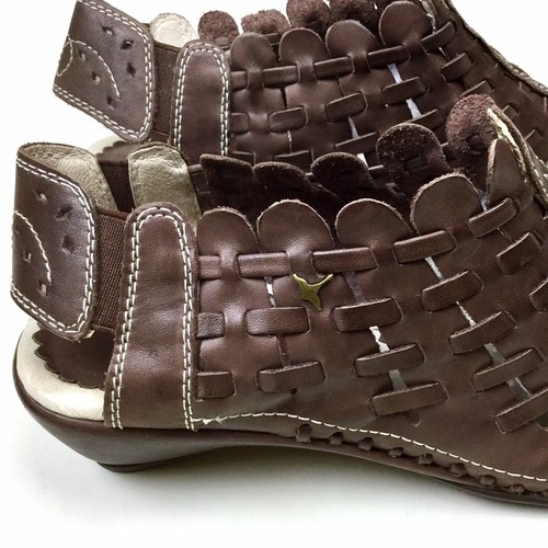 Pikolinos Romana Woven Weave Dark Brown Leather Sling Back Shoes 41 / 10.5 - 11 - 第 6/11 張圖片