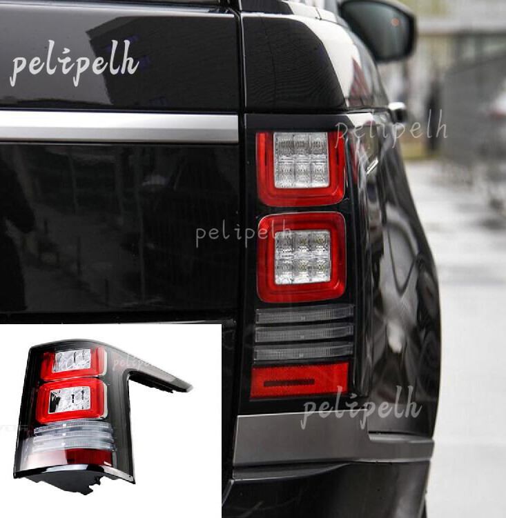 Left Side Tail Light Assembly For 2013-2017 Land Rover Range Rover L405, Black Housing, Red LED