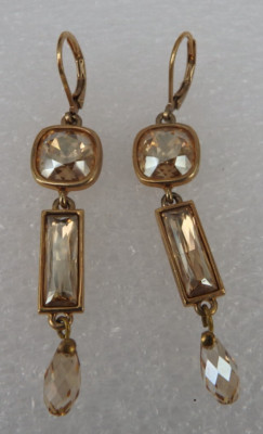 Neugablonz Pedroni: Paar Große Design Ohrringe Swarovski Elements (116130)