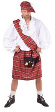 Schotte Schottenkostüm Schottenrock Rock Schotten Kostüm Herren Mütze Hut Kilt