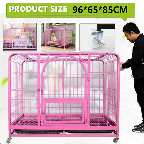 XXL Heavy Duty Pet Dog Cage Strong Metal Crate Kennel Playpen with Wheels &Tray - Picture 10 of 17