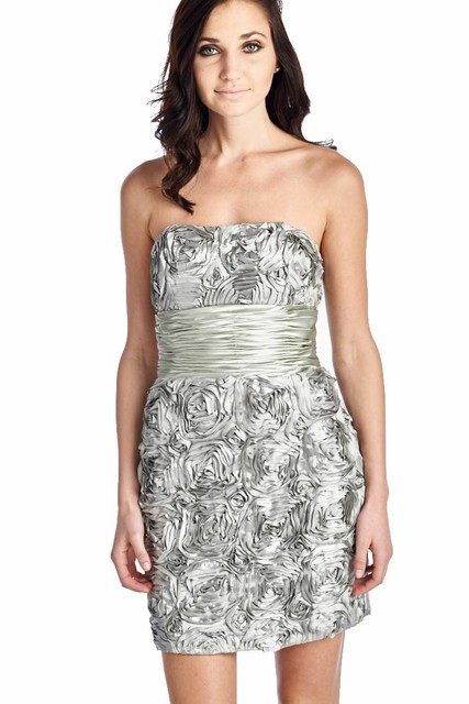 silver bodycon prom dress