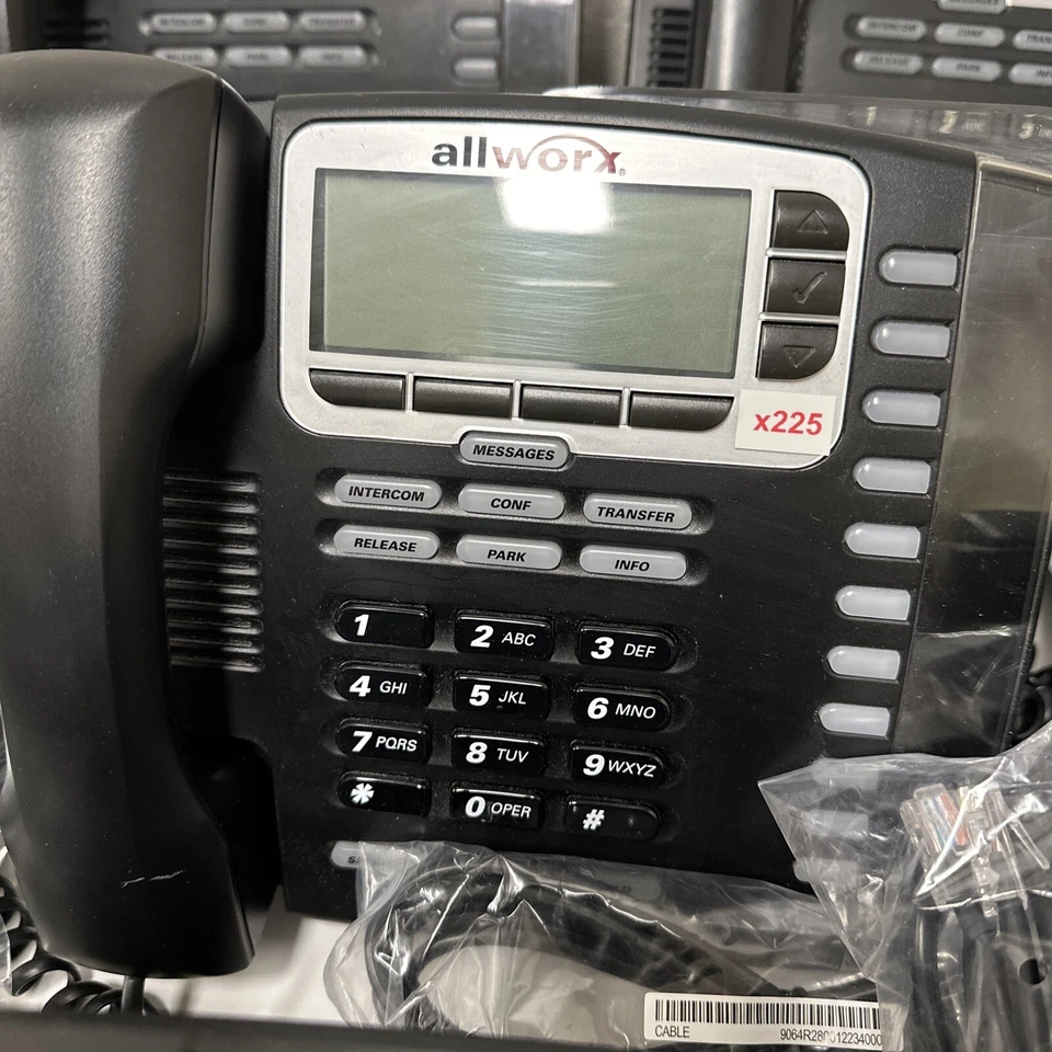 10 Allworx 9212 12-Button Office IP Phones W/ Stands + Phone Cord TESTED VGUC - Image 3 of 4