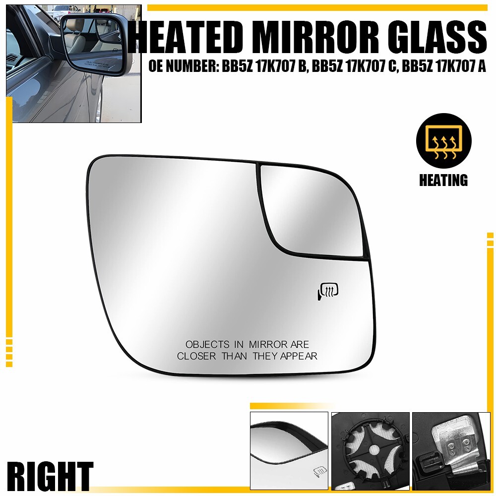 2011-2019 Ford Explorer Heated Passenger Side Mirror with Spotter Glass
