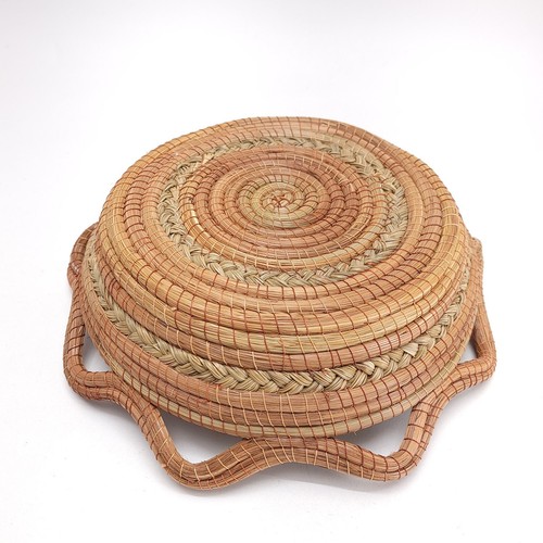 Cesto Aghi Pino Tessuto A Mano 14" Oaxaca Boho Casale Bohemien Rattan Bambù - Foto 5 di 9