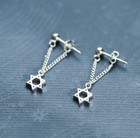 Star Of David Tassel Earrings! Mini Chain Star Of David Earrings!  — photo 1