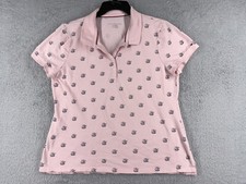 Polo Tommy Hilfiger donna extra large rosa monogramma stampa all over cotone