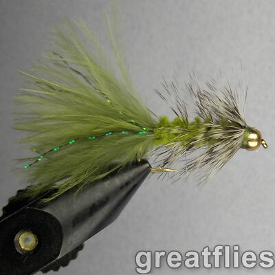 #ad #ad 1 dozen 12 Woolly Bugger Olive amp; Grizzly Bead Head $7.58
