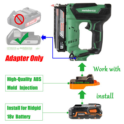 1x Ridgid 18V Li-Ion Batteries Suitable To Metabo 18V HPT Nail Gun Tools Adapter