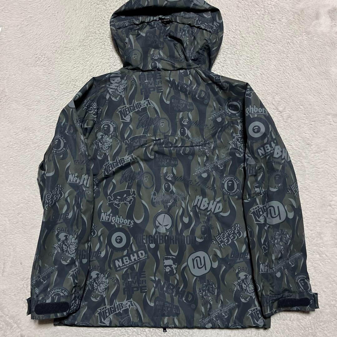 Bape x NEIGHBORHOOD Snowboard Jacket Black 1J23-140-901 Size Bape x NEIGHBORHOOD Snowboard Jacket Black 1J23-140-901 Size