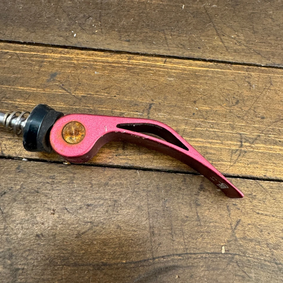 Vintage Rolf Front Skewer 100 mm RED Race QR Quick Release Alloy 90s 00s - Image 4 of 4