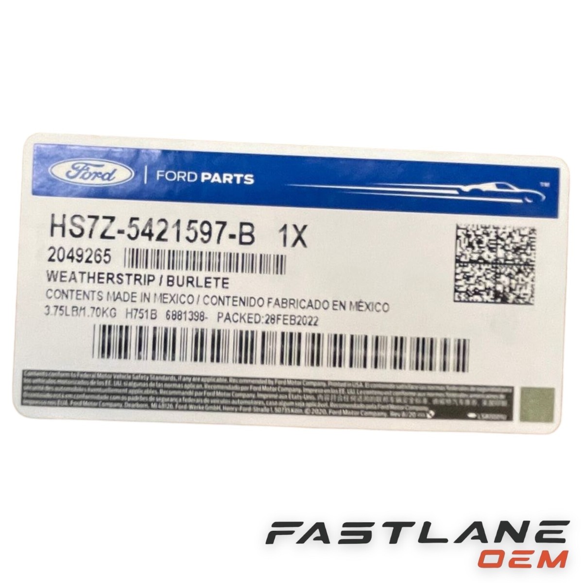 2017-2019 FORD FUSION RUN CHANNEL NEW OEM HS7Z-5421597-B | eBay