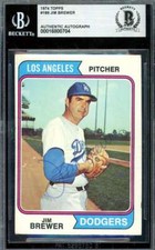 Jim Brewer Beckett BAS Vintage Signed 1974 Topps Autograph