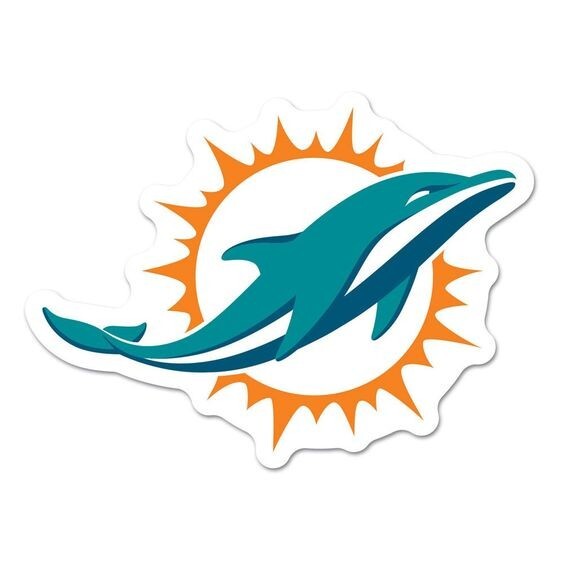 WinCraft NFL Miami Dolphins Logo on The GoGo Decals, Team Color