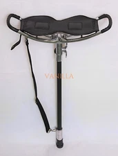 LEATHER SHOOTING STICK WITH RUBBER FERRULE Folding Stool Seat for Walking