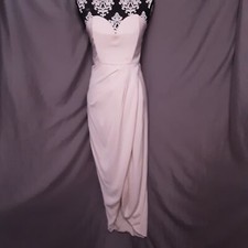 Shona Joy U Wire Bustier Strapless Gown Beige Midi Length Size 4