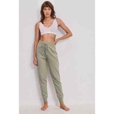 lunya cozy cotton silk jogger soft green L