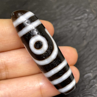 Antique Magic Power Tibetan Old Agate *2 Eyes* Amulet Dzi Bead
