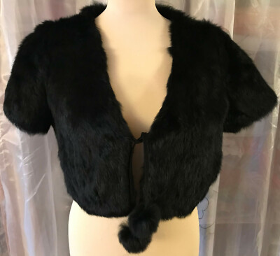 Donna by Hallhuber Fur Stole Wrap Size 38 Black Dream Beautiful Elegant Cozy TOP