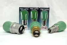 15 watt Coloured Pygmy Light Bulbs "Crompton" Branded BC SBC SES End Caps