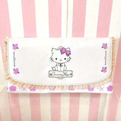 Sanrio Charmmy Charmy Kitty Wallet Purse Coin Case White Cat Rose Flower Rare JP