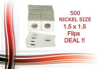 500 Coin Flips 1.5x1.5 For US NICKEL High Quality Cardboard Storage Holders NEW