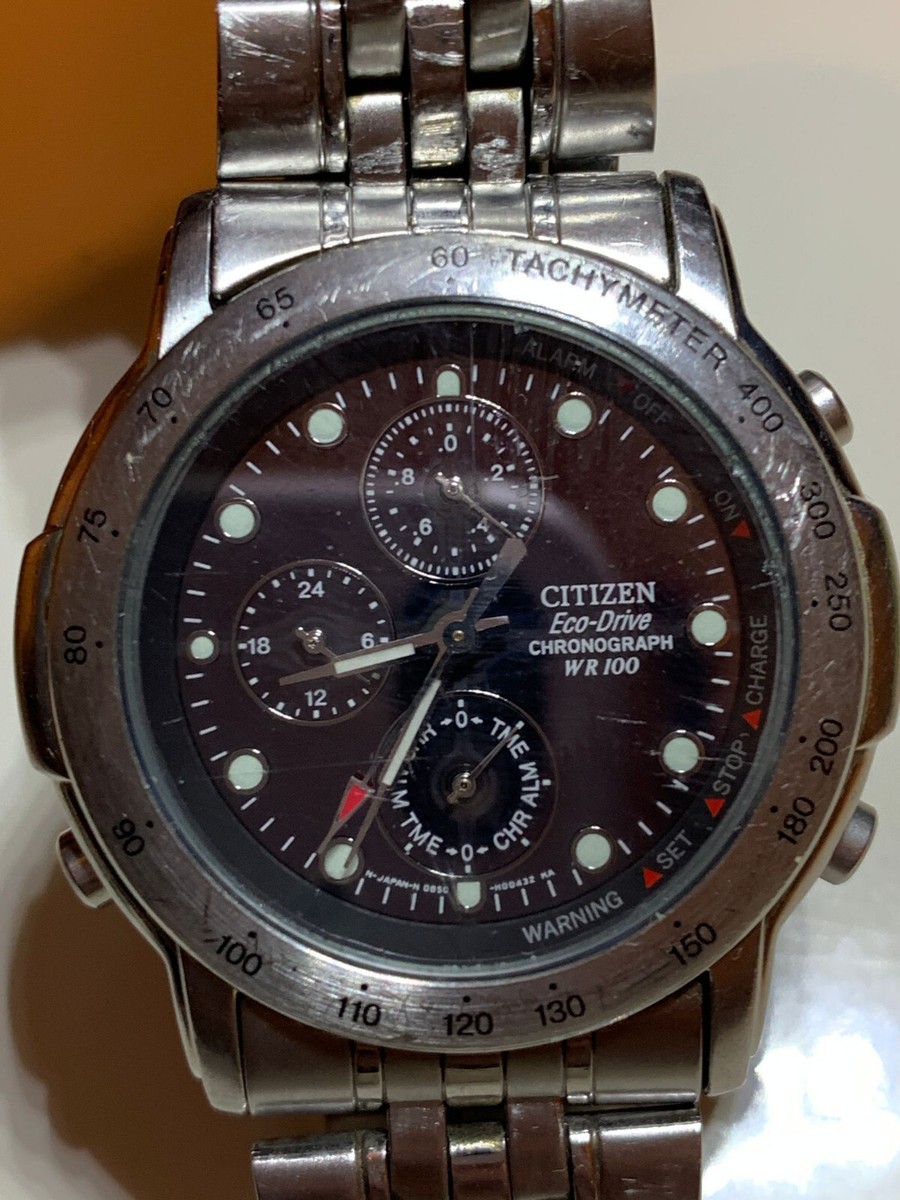 Vintage Citizen Eco-Drive Chronograph WR100 0850-572122 - M2352