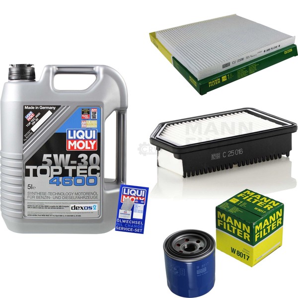 Mann Inspektionspaket 5L Liqui Moly Top Tec 4600 5W-30 FüR KIA Rio III 1.4 Cvvt-image