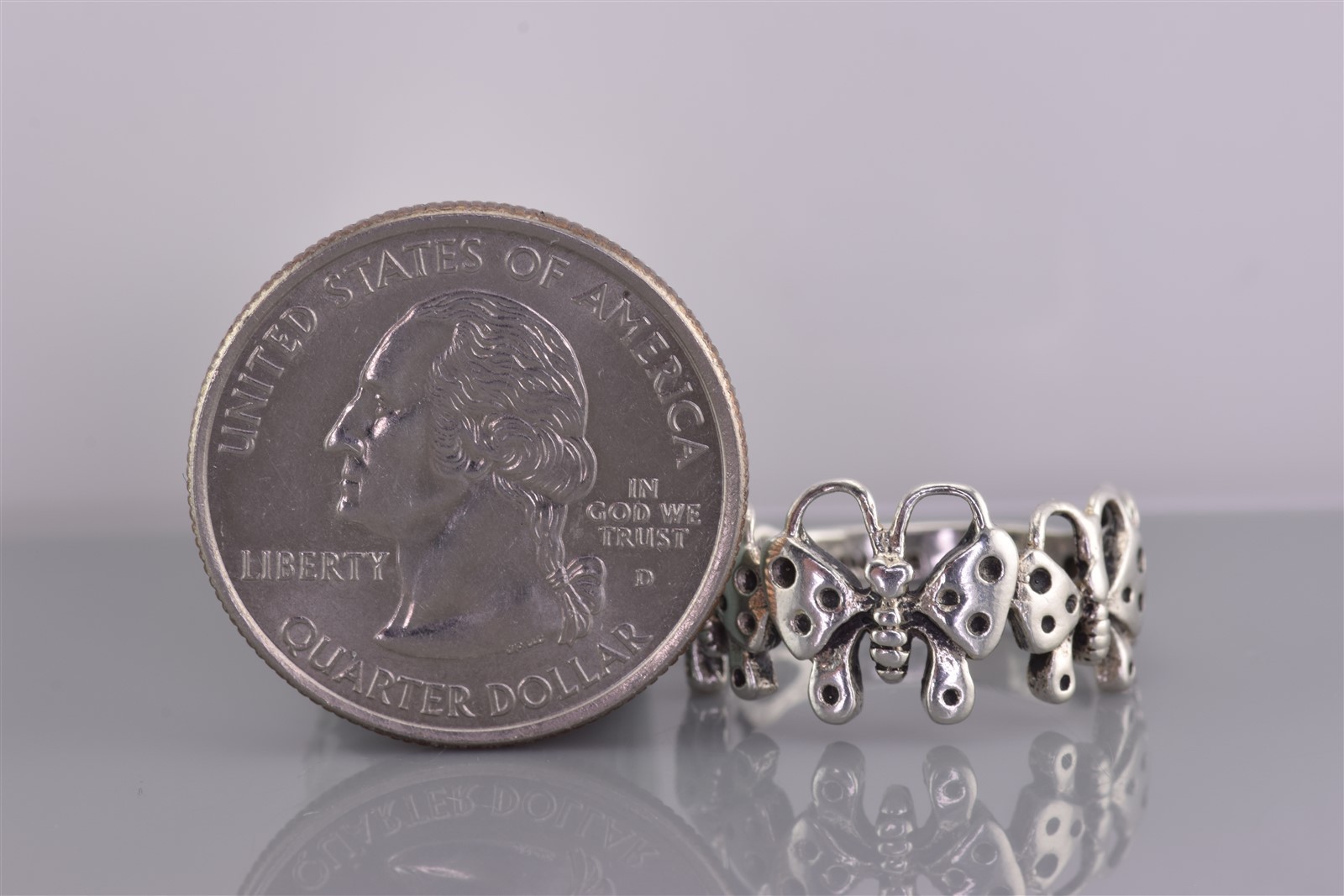 Sterling Silver Dimensional Speckled Butterflies … - image 8