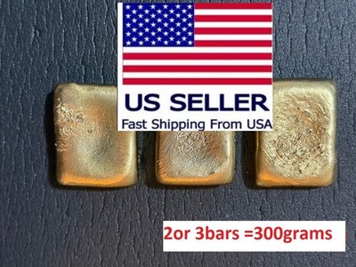 (300)Grams Scrap Gold 2BARS For Gold Recovery Melted Different Computer Cpu Pins