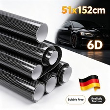6D Carbon Folie Blasenfrei Autofolie Glanz Schwarz KFZ Klebe Folie 51x152cm DHL