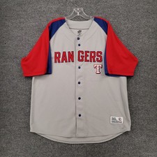 Texas Rangers Dynasty Jersey Men XL Gray MLB Series Baseball Raglan Short Sleeve