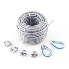 1/8 In. X 3/16 In. X 50 Ft. Pvc-Coated Galvanized Aircraft Cable 7X7 Constructio