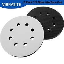 2x 125mm 8 Hole Foam Interface Pad Hook Loop Orbital Sander Soft Buffer Pad