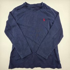 Polo Ralph Lauren Kids Navy Blue Long Sleeve T-Shirt Red Pony Logo Size 6