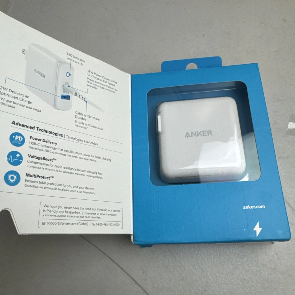 Anker Apple порт питания быстрой зарядки классический PD 2 белый 3' зарядный кабель 30 Вт - Изображение 2 из 3