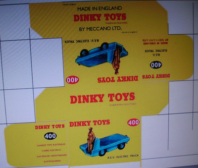 REPRODUKTION DINKY B.E.V. Elektro LKW Nr. 400 BOX - BOX ONLY