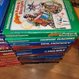 26x Intellivision Video Games Lot Some W/ Manual & Overlays D&D Burger Time 