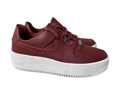 Nike Air Force 1 Sage Low Maroon/White  AR5339-602 Women Size 10.5