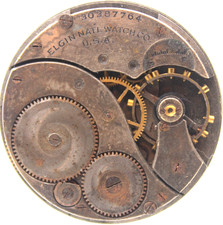 1928 ELGIN POCKET WATCH MOVEMENT 30387764 GRADE: 303 12s 7j SN3