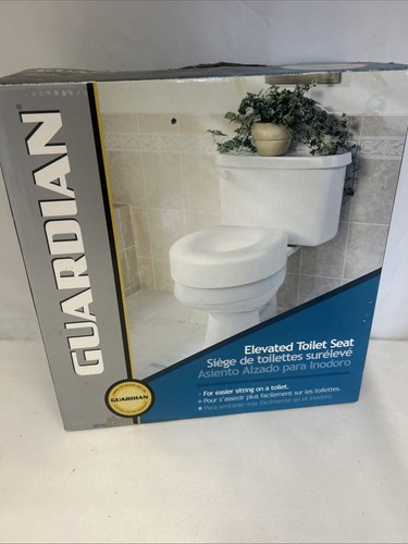 GUARDIAN Elevated Toilet Seat - Durable Molded Plastic New Open Box