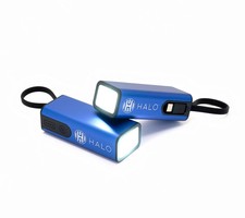 HALO Set of 2 4.4k mAh Power Banks w/ Flashlight  Built in Cable