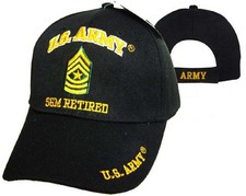 U.S. Army SGM Retired Military Black Embroidered Cap Hat 560F One Size,