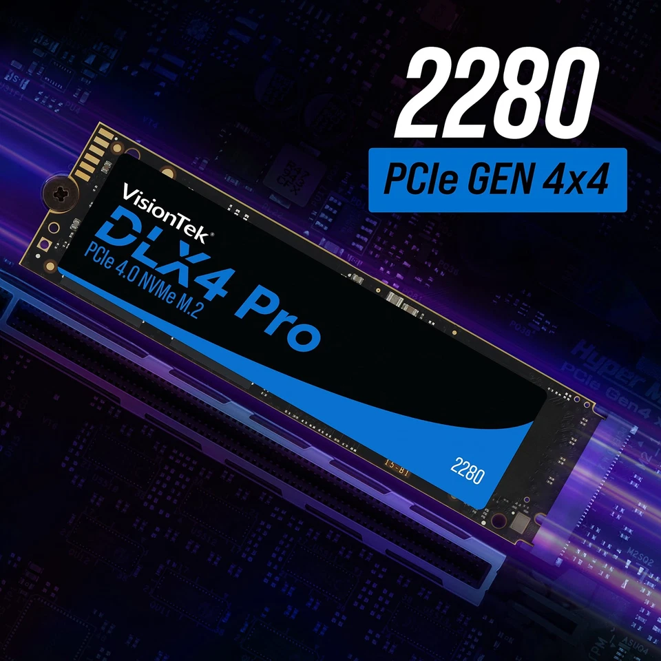 VisionTek DLX4 Pro 512GB M.2 NVMe SSD PCIe Gen4 High Speed Storage Solution - Image 3 of 4