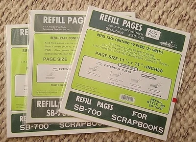 3 Packages Pioneer 11¼x11¾” Top Load Scrapbook Refill 25 Sheets Each 75 Total - Image 1 of 2