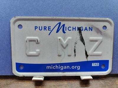 Michigan License Plate Tag MOTORCYCLE  ️ Vanity Bike   Error Test Reject C M Z