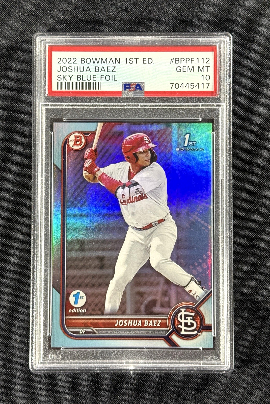 JOSHUA BAEZ 2022 Bowman 1st Edition Sky Blue Foil 1st PSA 10 GEM MT