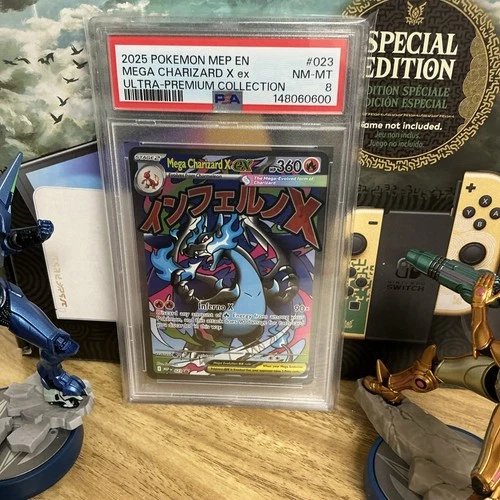Pokémon Mega Charizard X ex Promo Holo 2025 Me: Mega Evolution 023 PSA 8