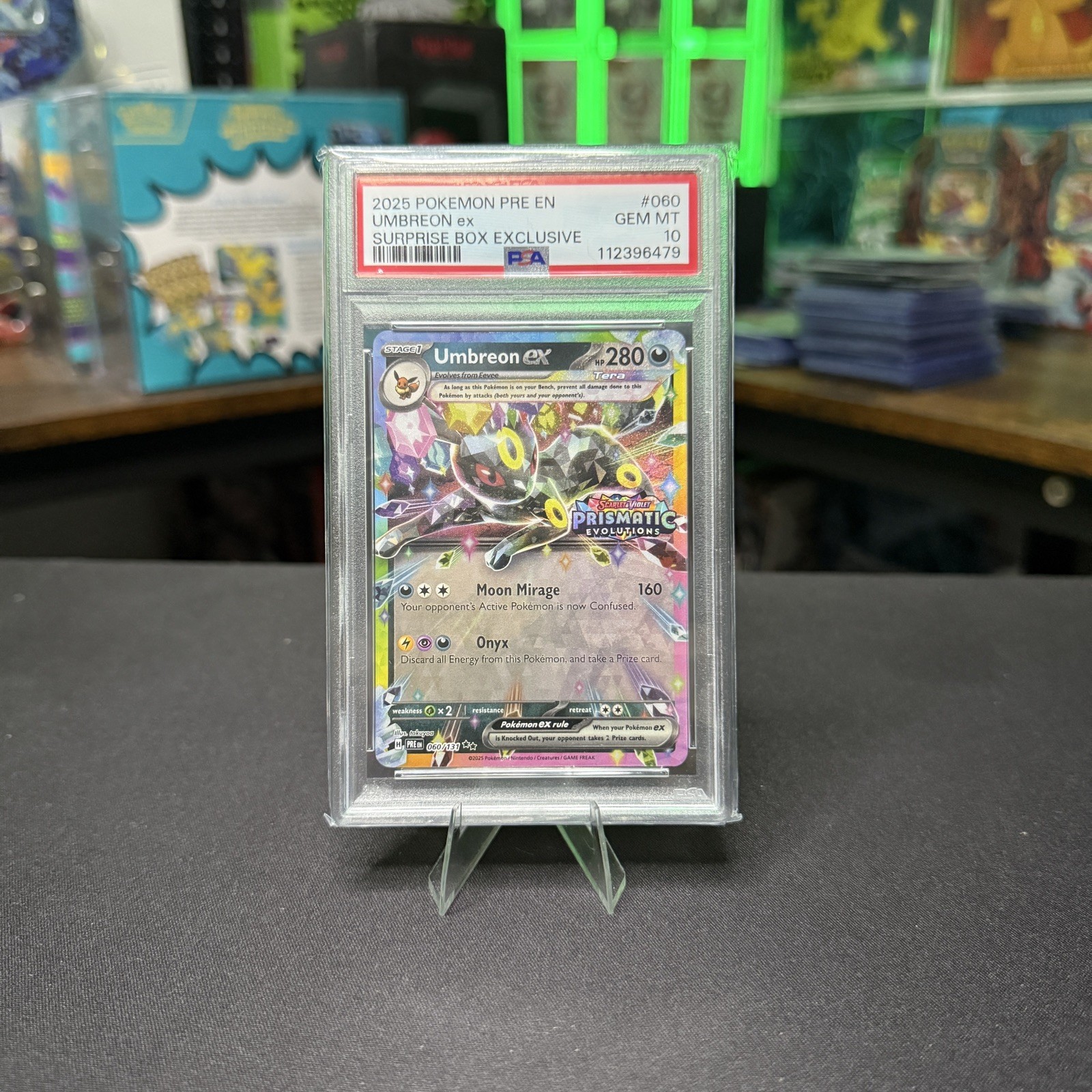 2025 Pokemon PRE EN Umbreon ex Surprise Box Exclusive #060 PSA 10 GEM MT
